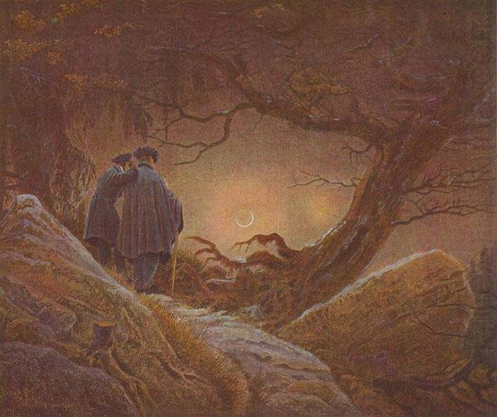 Two men contemplating the Moon, Caspar David Friedrich